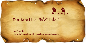 Moskovitz Máté névjegykártya